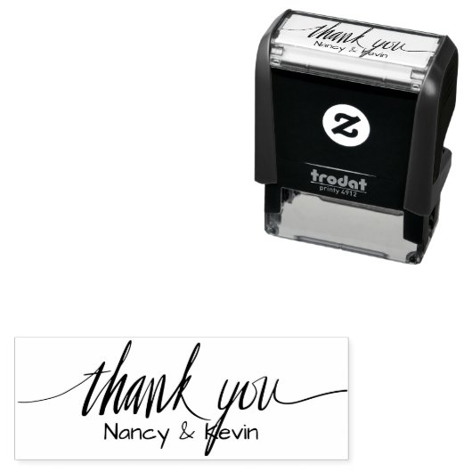 Aangepaste dank u typografie zelfinktstempel  zelfinktende stempel (In situ)