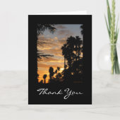 Aangepaste dank voor Palm Tree Sunset Art Card Bedankkaart (Voorkant)