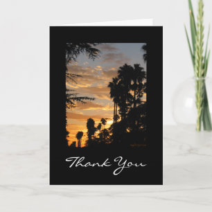 Aangepaste dank voor Palm Tree Sunset Art Card Bedankkaart