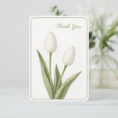 Aangepaste Dankkaart Witte Tulp Bijzondere Uitvaar Bedankkaart (Staand voorkant)
