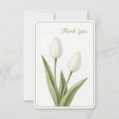 Aangepaste Dankkaart Witte Tulp Bijzondere Uitvaar Bedankkaart (Voorkant)