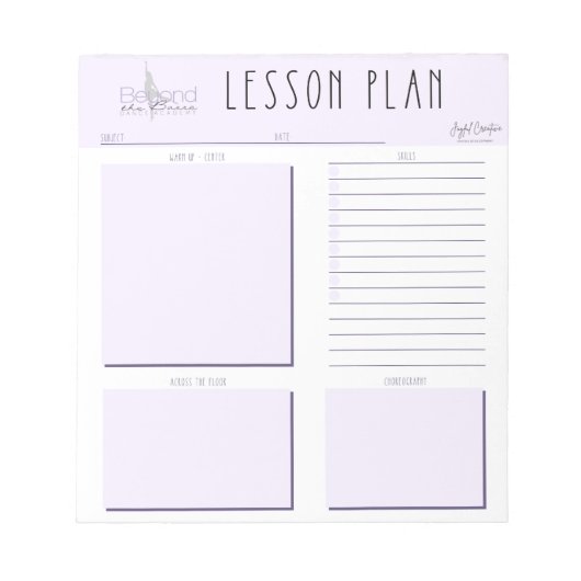Aangepaste dans-lesson Planner - voorbij de barriè Notitieblok (Voorkant)