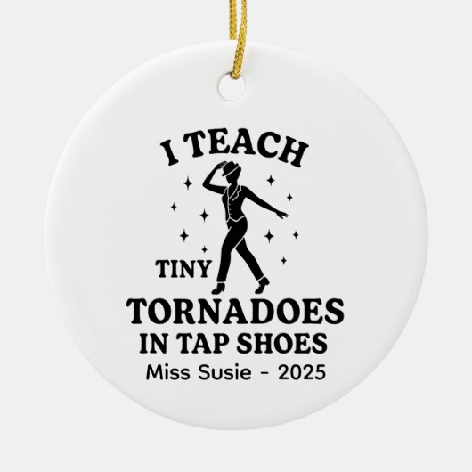 Aangepaste dans Ornamenten, Gepersonaliseerde Ball Keramisch Ornament (Voorkant)