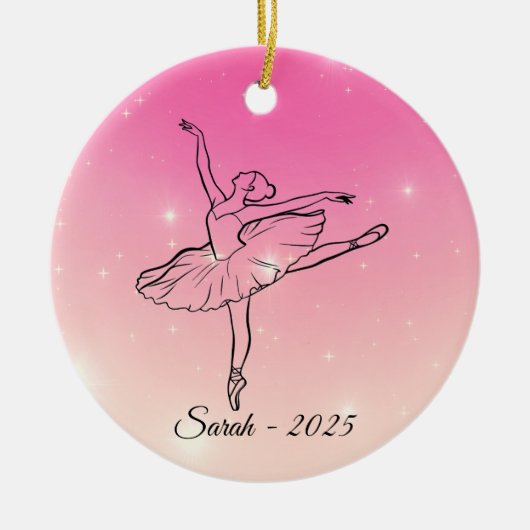 Aangepaste dans Ornamenten, Gepersonaliseerde Ball Keramisch Ornament (Voorkant)