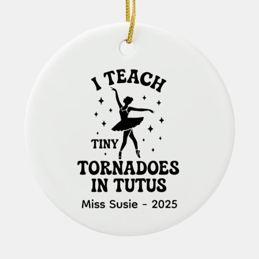 Aangepaste dans Ornamenten, Gepersonaliseerde Ball Keramisch Ornament (Voorkant)