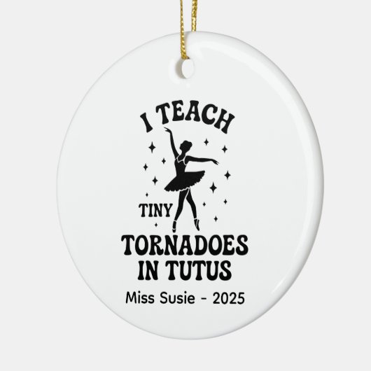 Aangepaste dans Ornamenten, Gepersonaliseerde Ball Keramisch Ornament (Links)