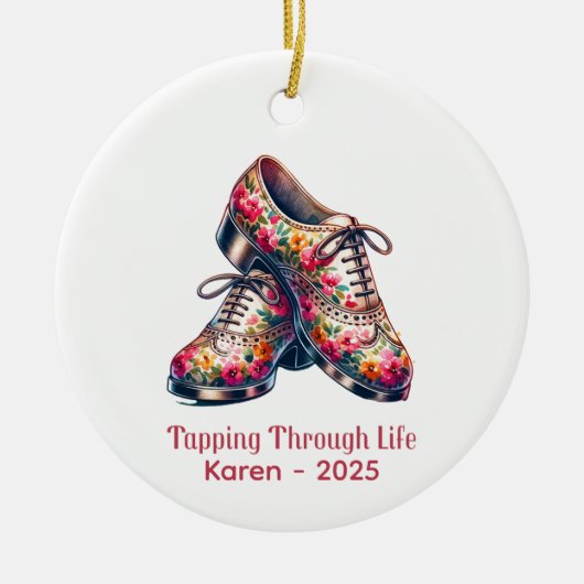 Aangepaste dans Ornamenten, gepersonaliseerde taps Keramisch Ornament (Voorkant)