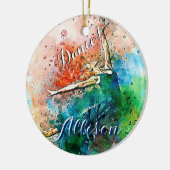 Aangepaste danser keramisch ornament (Links)