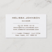 Aangepaste danseres Modern Business Cart Visitekaartje (Achterkant)