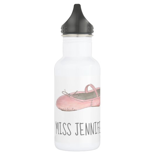 Aangepaste danslang roze balletslipper waterfles  (Links)