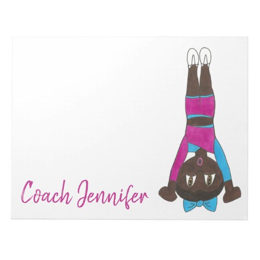 Aangepaste dansleraar gymnastiek Coach Acro Notitieblok (Voorkant)