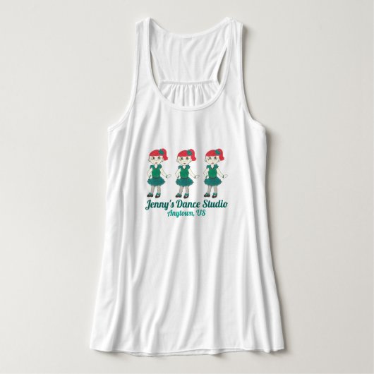 Aangepaste dansschool Studio Tap danslermeisje Tanktop (Design voorkant)