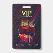 Aangepaste Dark Fiber Stripe VIP-pas voor evenemen Badge (Achterkant)