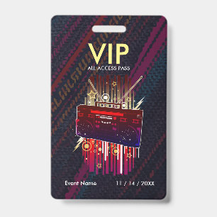 Aangepaste Dark Fiber Stripe VIP-pas voor evenemen Badge