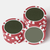 Aangepaste Dark Moss Green Poker Chip (Opstapeling)