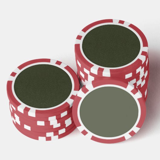Aangepaste Dark Moss Green Poker Chip (Opstapeling)