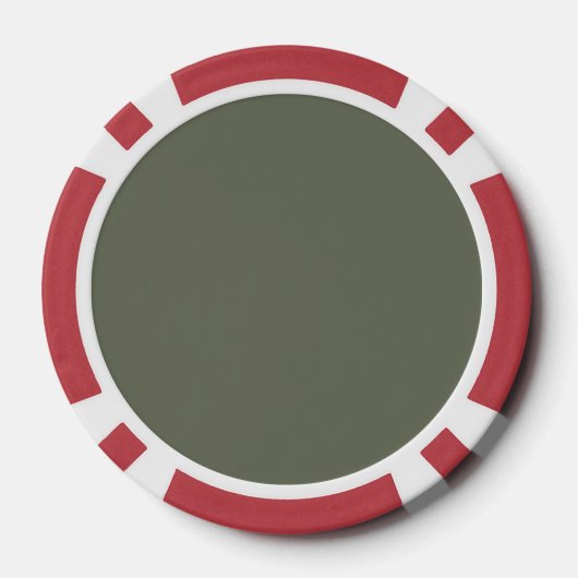 Aangepaste Dark Moss Green Poker Chip (Achterkant)