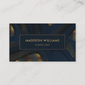 Aangepaste Dark Navy Blue Gold Glitter Professiona Visitekaartje (Voorkant)