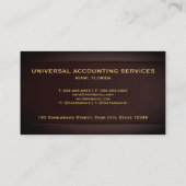 Aangepaste Dark Red Maroon Gold Finance Profession Visitekaartje (Achterkant)