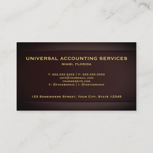 Aangepaste Dark Red Maroon Gold Finance Profession Visitekaartje (Achterkant)