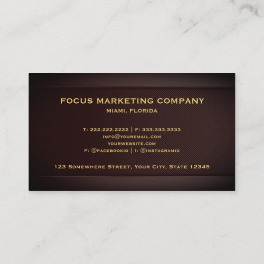 Aangepaste Dark Red Maroon Gold Marketing Professi Visitekaartje (Achterkant)