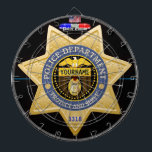 Aangepaste Dart Board voor politieeditie Dartbord<br><div class="desc">Niet vandaag de slechteriken! Het perfecte dartboard voor politieagenten en voor iedereen in de ordehandhaving. Met een aangepaste politieteken met aanpasbare tekst- en badge-nummers. Verander eenvoudig uit de doopvont, "YOURNAME, "met uw familie, stad, of bedrijfsnaam. U kunt het aantal op de bodem van de badge (#3318) in uw badge aantal...</div>