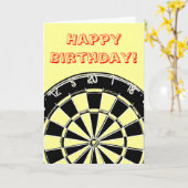 Aangepaste dartboard Verjaardagskaart Kaart (Gele Bloem)