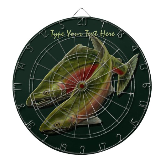 Aangepaste Dartbord Gone Fishing Zalm Dartbord (Voorkant)