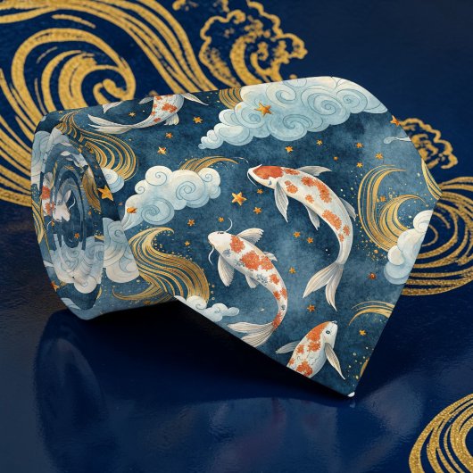 Aangepaste das met koikarperpatroon