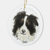 Aangepaste Dated Border Collie, Dog Pet, Animal Keramisch Ornament (Links)