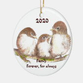 Aangepaste Dated Family voor schattige vogelfamili Keramisch Ornament (Links)