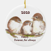 Aangepaste Dated Family voor schattige vogelfamili Keramisch Ornament (Achterkant)