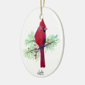 Aangepaste Dated Kardinaal Bird Natuur Keramisch Ornament (Links)