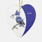 Aangepaste Dated Kingfisher Waterverf Bird Keramisch Ornament (Links)
