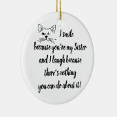 Aangepaste datum abonnement zuster Citaat Knop wri Keramisch Ornament (Rechts)