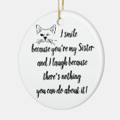 Aangepaste datum abonnement zuster Citaat Knop wri Keramisch Ornament (Links)