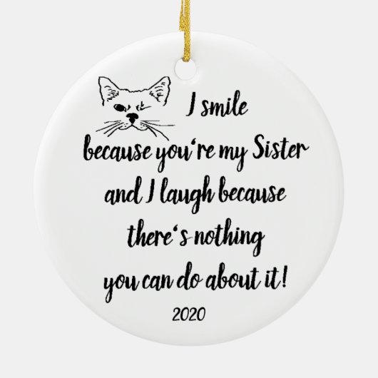 Aangepaste datum abonnement zuster Citaat Knop wri Keramisch Ornament (Achterkant)