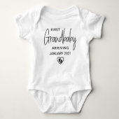 Aangepaste datum eerste grootbaby grootouders romper (Voorkant)