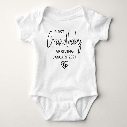 Aangepaste datum eerste grootbaby grootouders romper (Voorkant)
