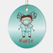 Aangepaste datum en naam van de beroepsverpleegkun keramisch ornament (Links)