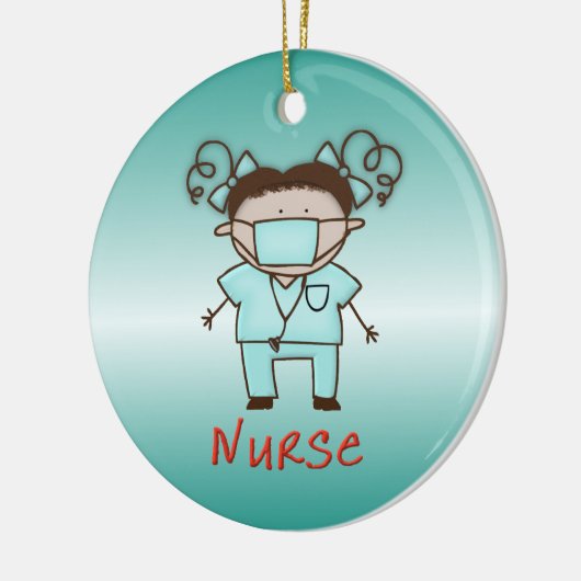 Aangepaste datum en naam van de beroepsverpleegkun keramisch ornament (Links)