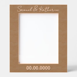 Aangepaste datum en namen rustieke houten gegraveerde lijstjes