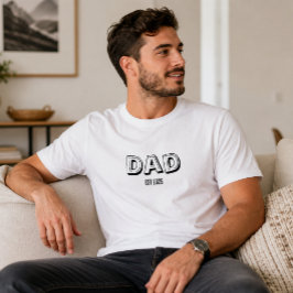 Aangepaste datum Est modern minimalistisch zwart w T-shirt
