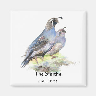 Aangepaste datum Familie Monogram Californië Kwart Magneet