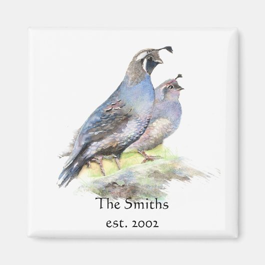 Aangepaste datum Familie Monogram Californië Kwart Magneet (Voorkant)