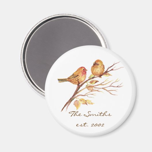 Aangepaste datum Familie Monogram Schattigee Sparr Magneet (Voorkant / Achterkant)