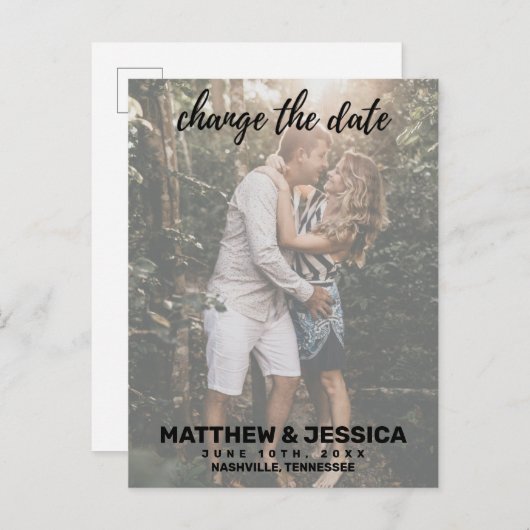 Aangepaste datum foto Verloving Aankondigingskaart (Voorkant / Achterkant)
