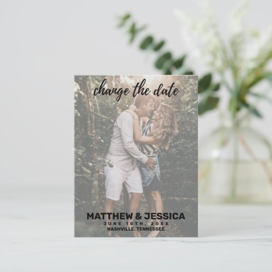 Aangepaste datum foto Verloving Aankondigingskaart (Staand voorkant)