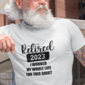 Aangepaste datum in ruste Mijn hele leven gewerkt T-shirt