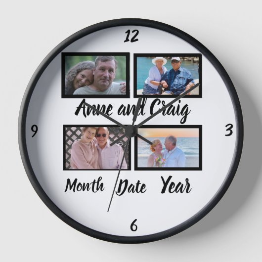 Aangepaste datum Jubileum 4 Fotocollage (Voorkant)